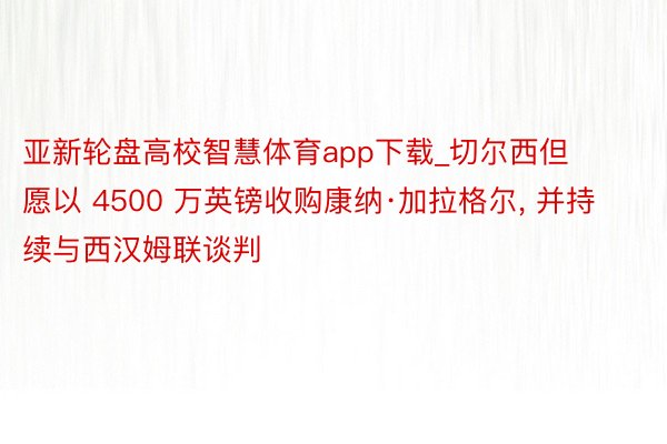 亚新轮盘高校智慧体育app下载_切尔西但愿以 4500 万英镑收购康纳·加拉格尔, 并持续与西汉姆联谈判