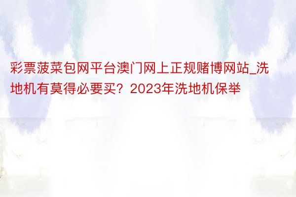 彩票菠菜包网平台澳门网上正规赌博网站_洗地机有莫得必要买？2023年洗地机保举